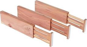 img 4 attached to 🗄️ Axis International Marketing Cedar Expandable Drawer 3-Piece Set, Dresser Divider Trio - 3 Count