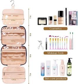 img 2 attached to 💼 Hanging Toiletry Travel Cosmetic Organizer: Streamline your Travel Essentials with Style & Functionality