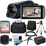 📷 deluxe canon vixia hf r800 camcorder bundle: black + 64gb memory card, case, extra battery, tripod, card reader, tabletop tripod/handgrip - exciting accessories! logo