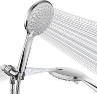 🚿 powerful handheld shower head with 6 settings, built-in power wash for tub, tile & pets, 60-inch stainless steel hose, adjustable bracket logo