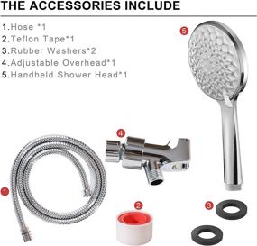 img 1 attached to 🚿 Powerful Handheld Shower Head with 6 Settings, Built-in Power Wash for Tub, Tile & Pets, 60-inch Stainless Steel Hose, Adjustable Bracket
