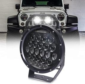 img 4 attached to AUDEXEN 300W 9 Inch Round LED Work Light with Adjustable Mounting Bracket - High/Low Beam Driving Light for Jeep Wrangler Off Road 4x4 Truck ATV SUV