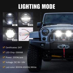 img 3 attached to AUDEXEN 300W 9 Inch Round LED Work Light with Adjustable Mounting Bracket - High/Low Beam Driving Light for Jeep Wrangler Off Road 4x4 Truck ATV SUV