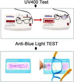 img 1 attached to 👓 AHXL Kids Blue Light Blocking Glasses 2-Pack - Anti Eyestrain & UV Protection for Boys & Girls (Ages 3-9) - Ideal for Gaming, Computer, TV, and Phone Use (Black+Transparent Blue)
