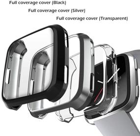 img 3 attached to Pack of 3 Fitbit Versa Screen Protectors - GHIJKL Ultra Slim Soft Full Coverage Case for Fitbit Versa