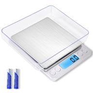 🎯 yoncon small digital food scale 3000g/0.1g: high precision for baking, soap making, jewelry - ounce/oz & gram scale, 9 units, tare function, includes 2 trays and batteries - easy to store logo