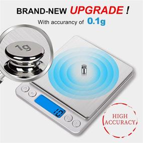 img 3 attached to 🎯 Yoncon Small Digital Food Scale 3000g/0.1g: High Precision for Baking, Soap Making, Jewelry - Ounce/OZ & Gram Scale, 9 Units, Tare Function, Includes 2 Trays and Batteries - Easy to Store