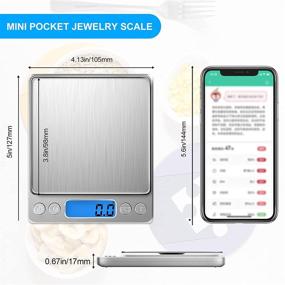 img 2 attached to 🎯 Yoncon Small Digital Food Scale 3000g/0.1g: High Precision for Baking, Soap Making, Jewelry - Ounce/OZ & Gram Scale, 9 Units, Tare Function, Includes 2 Trays and Batteries - Easy to Store