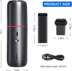 img 1 attached to 🚗 Intsun Car Vacuum Cleaner: High Power, Cordless Handheld Rechargeable Cleaner - Ideal for Household and Car Cleaning, USB Charging Cable Included - Black