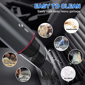 img 3 attached to 🚗 Intsun Car Vacuum Cleaner: High Power, Cordless Handheld Rechargeable Cleaner - Ideal for Household and Car Cleaning, USB Charging Cable Included - Black