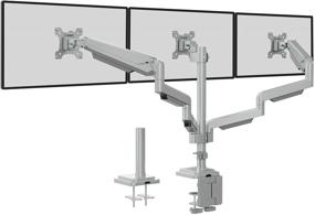 img 4 attached to 💻 WALI GSDM003S Premium Triple LCD Monitor Desk Mount - Adjustable Gas Spring Stand for Displays up to 30 Inches, 15.4lbs Weight Capacity, Triple Arm - Gray