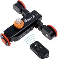 📷 annsm upgraded 3-wheels heavy duty metal wireless motorized camera dolly: dslr cameras, camcorders, iphone, gopro & smart phones, two bending wheels, direction scales, side metal, black color logo