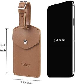 img 3 attached to Sodsay Leather Luggage Baggage Privacy Travel Accessories in Luggage Tags & Handle Wraps