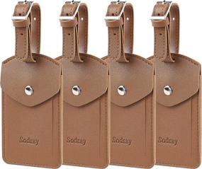 img 4 attached to Sodsay Leather Luggage Baggage Privacy Travel Accessories in Luggage Tags & Handle Wraps