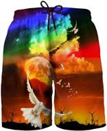 🌌 galaxy swimwear shorts with pockets for boys - hgvoetty pattern logo