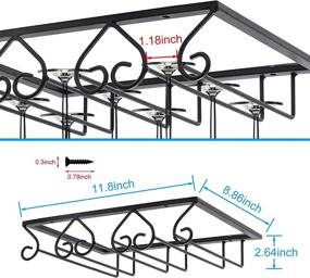 img 3 attached to 🍷 Подставка для бокалов для вина - подвесное хранение бокалов для вина под шкафом - организатор для кухни, бара, ресторана (2 шт, 3 ряда)