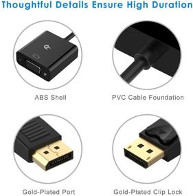 img 2 attached to ✨ Gold Plated Rankie DisplayPort to VGA Adapter Converter in Black, Enhanced for SEO