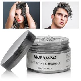 img 4 attached to 🔲 Mofajang Hair Wax Dye: Natural Gray Color Pomade for Temporary Washable Styling
