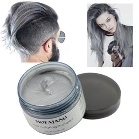 img 1 attached to 🔲 Mofajang Hair Wax Dye: Natural Gray Color Pomade for Temporary Washable Styling