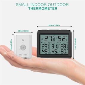 img 1 attached to 🌡️ ORIA Indoor Outdoor Thermometer with 3 Wireless Sensors: Digital Hygrometer & Temperature Humidity Monitor Meter for Home, Office, Bedroom - LCD Backlight, Black