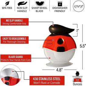 img 3 attached to 🍕 Revolutionary Pizza Cutter Wheel with Razor-Sharp Stainless Steel Blade, Ergonomic Grip, Protective Sheath, and Base Stand for Ultimate Safety