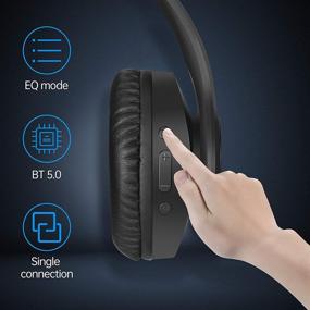 img 1 attached to 🎧 Wireless Over Ear Bluetooth Headphones, pollini V5.0 Headset with Enhanced Bass, Cushioned Memory-Protein Ear Cups and Integrated Mic for iPhone/Android Smartphone/PC/TV (Black)