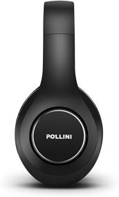 img 3 attached to 🎧 Wireless Over Ear Bluetooth Headphones, pollini V5.0 Headset with Enhanced Bass, Cushioned Memory-Protein Ear Cups and Integrated Mic for iPhone/Android Smartphone/PC/TV (Black)