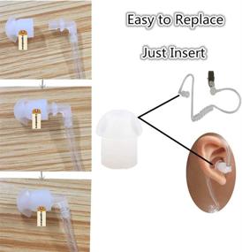 img 1 attached to 🎧 Lsgoodcare 50-Pack White Silicone Rubber Mushroom EarTips Earbuds for Motorola Kenwood Icom Yaesu Baofeng HYT Midland Cobra Radio Surveillance Acoustic Tube Earpiece Headset