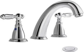 img 4 attached to Widespread Bathroom Sink Faucet PHIESTINA Lavatory WF008 4 C