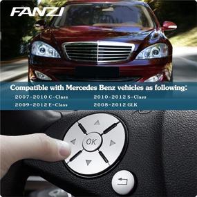 img 2 attached to FANZI Car Steering Wheel Button Trim Lnner Decoration Compatible With Mercedes Benz C E S Class W204 W212 W221 GLK X204- Silver (Model C)