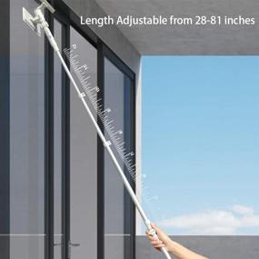 img 3 attached to 🧼 Adjustable Telescopic Window Squeegee with Scrubber - Tomorotec Professional Cleaner for Shower Doors, Bathroom, Window, Car Glass - Up to 81 inches in Length