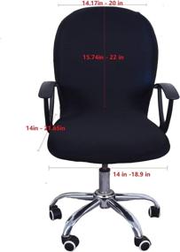 img 2 attached to 🪑 Enhance Comfort & Style with Chris.W Stretchable Removable Office Chair Cover in Universal Black Shade