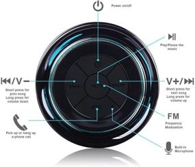 img 1 attached to 🚿 Водонепроницаемые Bluetooth-колонки для душа от HAISSKY - Портативные беспроводные колонки с FM-радио и присоской - Совместимые с телефонами, планшетами и компьютерами - Черно-синие