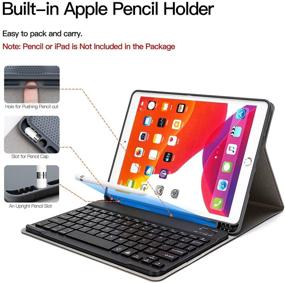 img 1 attached to 📱 Wodswod iPad Keyboard Case for iPad 10.2 2019, iPad 7th Gen Case with Keyboard, Detachable Wireless Keyboard Cover + Pencil Holder for iPad 7th Generation (Black)