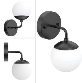 img 3 attached to 🌐 Black Modern Globe Wall Light Sconce - 1-Light for Restaurant, Living Room, Bedside, Stairs, Bathroom Mirror (Includes 3000K G9 Bulb)