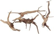 🌿 assorted sizes natural driftwood vine branches for reptiles aquarium decoration - pack of 4, small pieces логотип