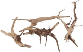 img 3 attached to 🌿 Assorted Sizes Natural Driftwood Vine Branches for Reptiles Aquarium Decoration - Pack of 4, Small Pieces