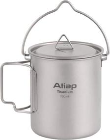 img 4 attached to 🏕️ ATiAP 750ml Titanium Backpacking Pot - Lightweight Portable Camping Pot with Lid, Foldable Handle, and Camp Mug - Ideal for Coffee, Camping, and Outdoor Adventures