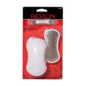 img 1 attached to 💅 Revlon Pedi Expert 3-Piece Pedicure Kit with Stainless Steel Dual-Surface Foot Exfoliator, Nail Clipper, and Nail File