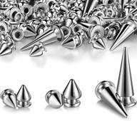 🌲 punk style clothing accessories: 170 metal tree spikes studs in multiple sizes - large, medium, and small cone spikes screwback studs rivets for diy craft decoration (silver) logo