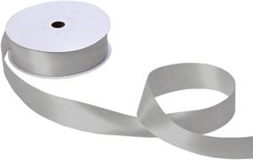 img 1 attached to Jillson Roberts Bulk Spool 1.5-inch x 50 Yards Double-Faced Satin Ribbon, Silvery-Gray, Available in 7 Vibrant Colors