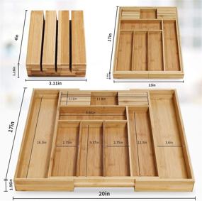 img 3 attached to Bamboo Kitchen Drawer Organizers: 🎍 Cutlery, Silverware, and Flatware Utensil Holder