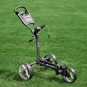 img 1 attached to 🏌️ KVV 3 Wheel Compact Golf Push-Pull Cart: Lightweight Aluminum Frame, Flat Folding Design