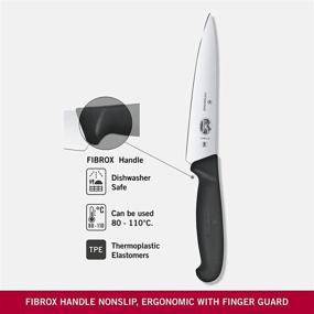 img 1 attached to Нож шеф-повара Victorinox: черная рукоятка Fibrox, лезвие 6 дюймов - высокое качество для кулинарного мастерства.