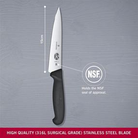 img 2 attached to Нож шеф-повара Victorinox: черная рукоятка Fibrox, лезвие 6 дюймов - высокое качество для кулинарного мастерства.