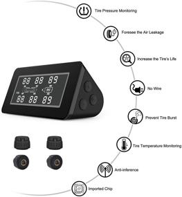 img 3 attached to 🔋 B-Qtech Solar Power TPMS with Repeater for RV Trailer | Wireless Tire Pressure Monitoring System + 6 Sensors for Truck Tow Motorhome | Real-time Display of Pressure & Temperature 0~200psi