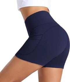 img 3 attached to 🩳 Stay Comfortable and Stylish with Wjustforu Biker Shorts: High Waist Yoga Shorts with Side Pockets for Women's Workout and Running