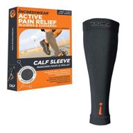 🧦 incrediwear calf sleeve: premium muscle pain relief for men and women - charcoal large size logo