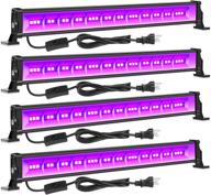 💡 cly 4-pack 28w uv led blacklight bar with 5ft power cord, us plug, switch - ideal stage lighting, body paint, fluorescent poster party supplies for glow-in-the-dark birthday wedding party логотип