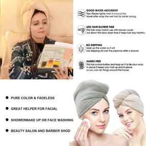 img 1 attached to 🛀 Ninad Women's Hair Towel Wrap - Highly Absorbent Hair Turban for Wet Hair, Extra Thick Coral Velvet Quick-Drying Towels with Convenient Buttons, Lightweight and Soft Hair Cap for Shower and Bath